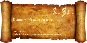 Kumer Zsuzsanna névjegykártya